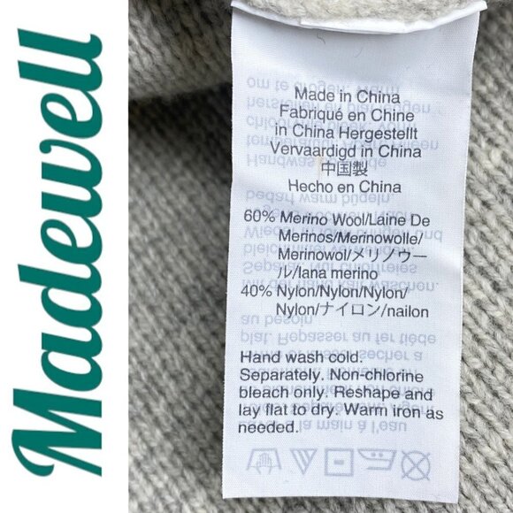 MADEWELL Hester Merino Wool Open Cardigan Sweater Coat Light Gray, Size Small - Picture 6 of 8
